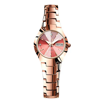 OLEVS 8697 RoseGold Tungsten Steel Analog Luxury Watch For Women - RoseGold